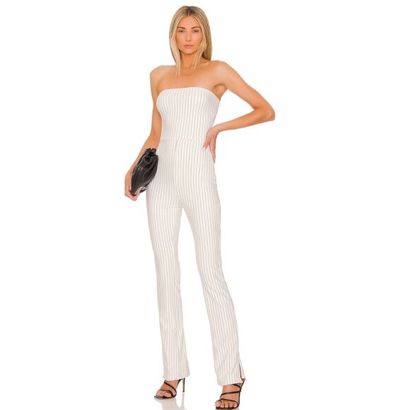 Superdown Kristina Jumpsuit in White Stripe NWT Size Small - Picture 2 of 3